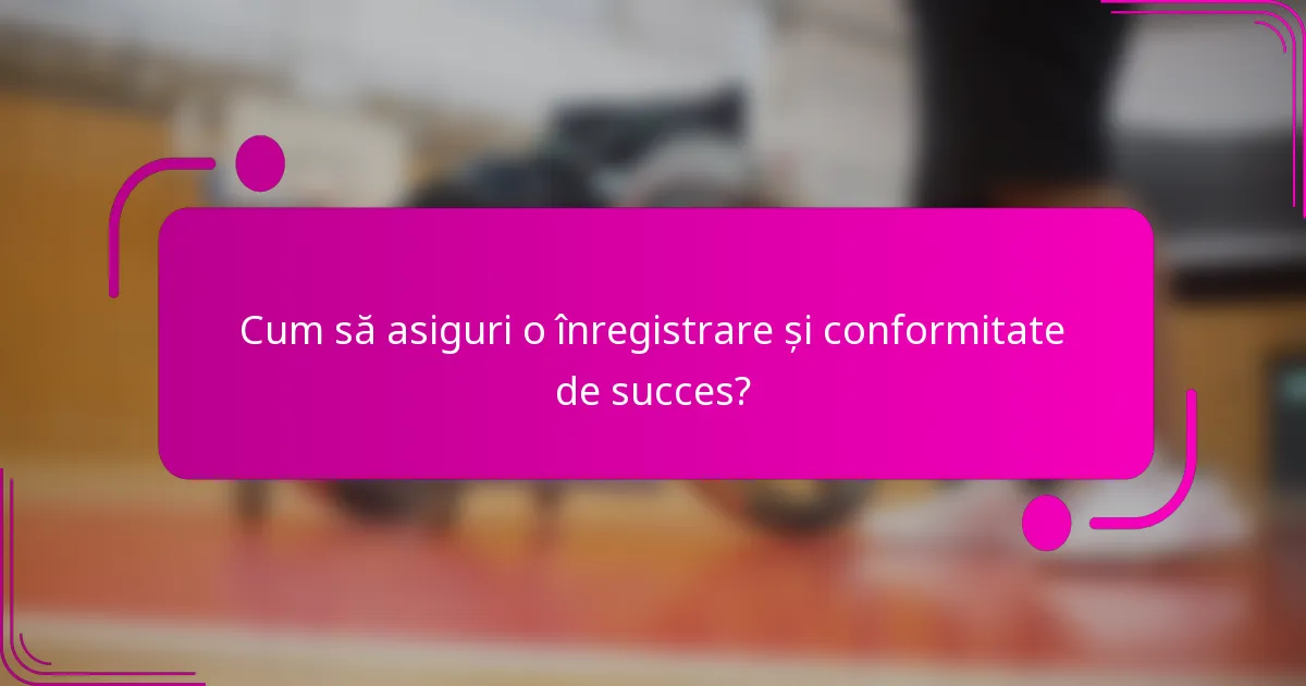 Cum să asiguri o înregistrare și conformitate de succes?