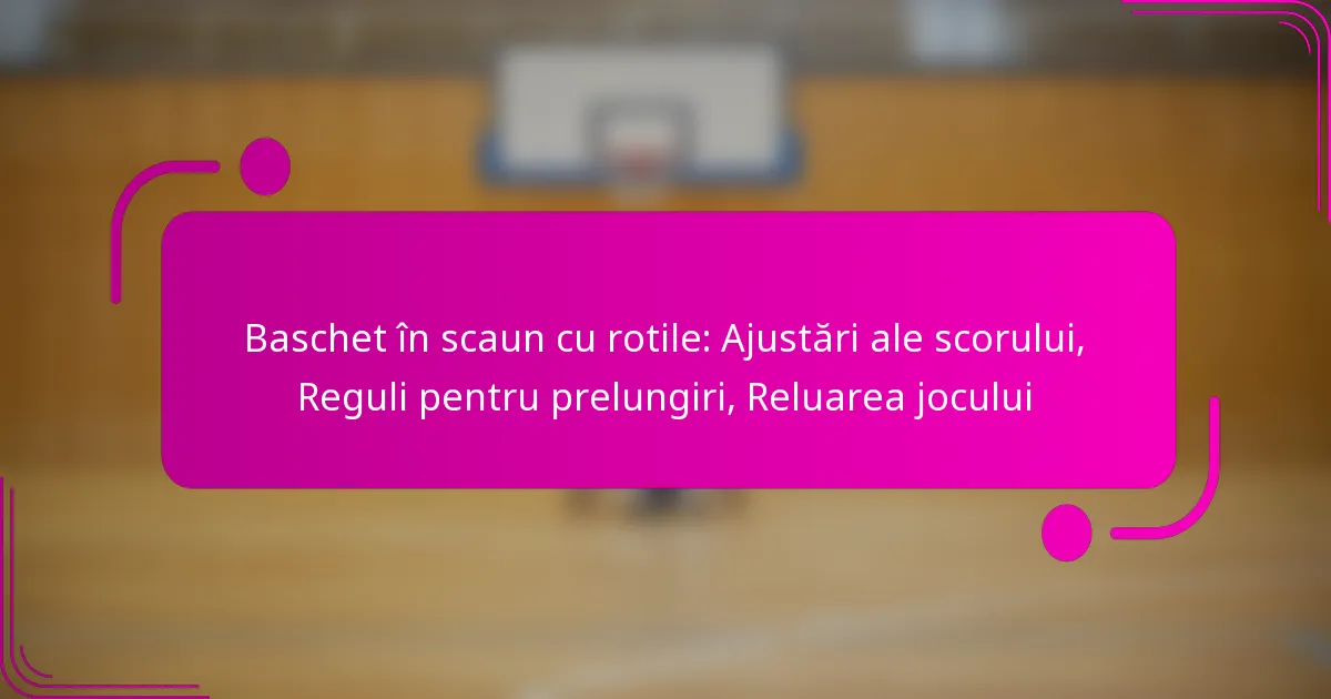 Baschet în scaun cu rotile: Ajustări ale scorului, Reguli pentru prelungiri, Reluarea jocului