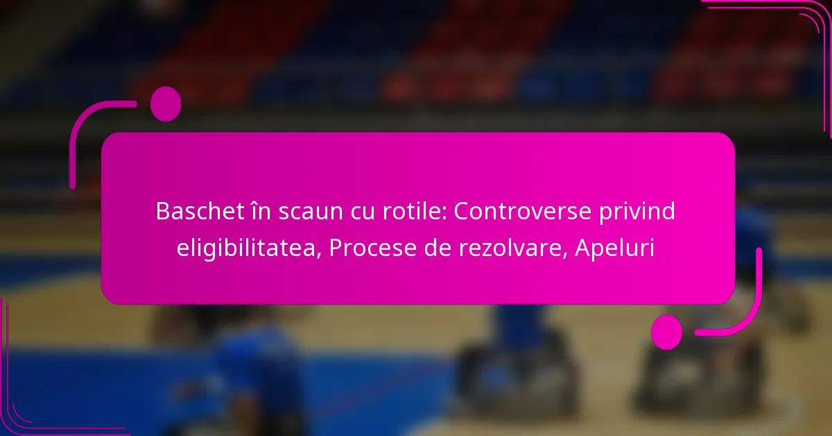 Baschet în scaun cu rotile: Controverse privind eligibilitatea, Procese de rezolvare, Apeluri