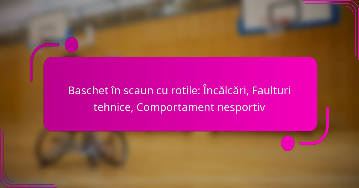 Baschet în scaun cu rotile: Încălcări, Faulturi tehnice, Comportament nesportiv