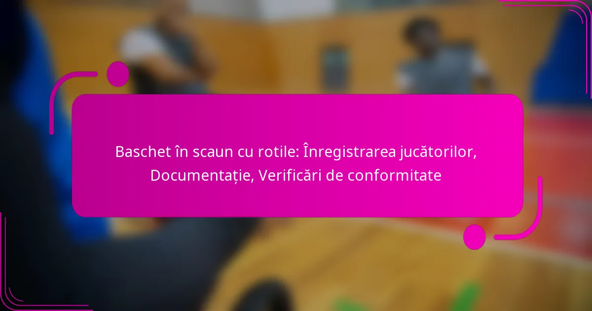Baschet în scaun cu rotile: Înregistrarea jucătorilor, Documentație, Verificări de conformitate