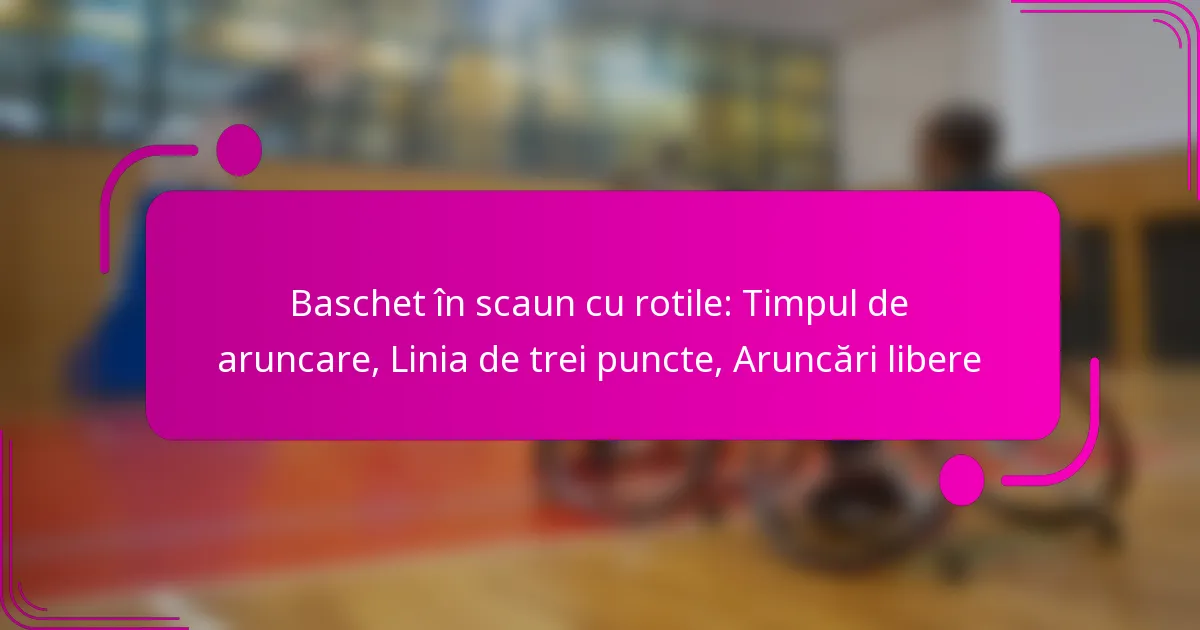 Baschet în scaun cu rotile: Timpul de aruncare, Linia de trei puncte, Aruncări libere